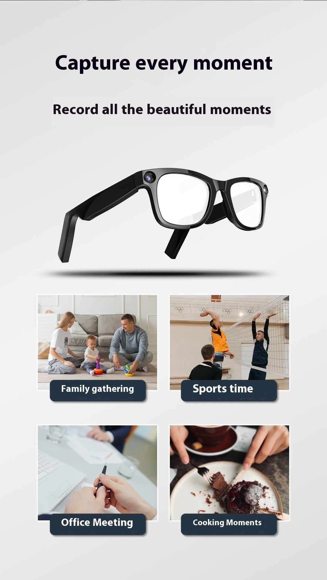 AI Camera Smart Glasses – HD Video, Translation & Voice Calls